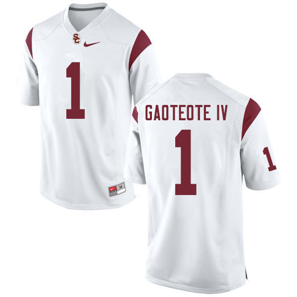 Men #1 Palaie Gaoteote IV USC Trojans College Football Jerseys Sale-White